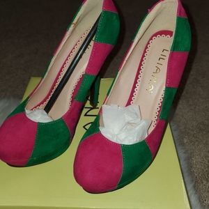 Liliana Green and Pink heels